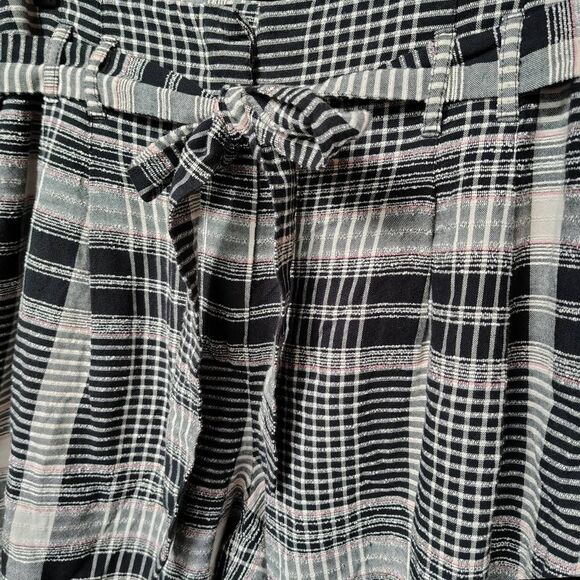 Anthropologie Ettitwa “Luca” Plaid Belted Wide-Leg Crop Pants – Size 10 – NWOT - Picture 3 of 11